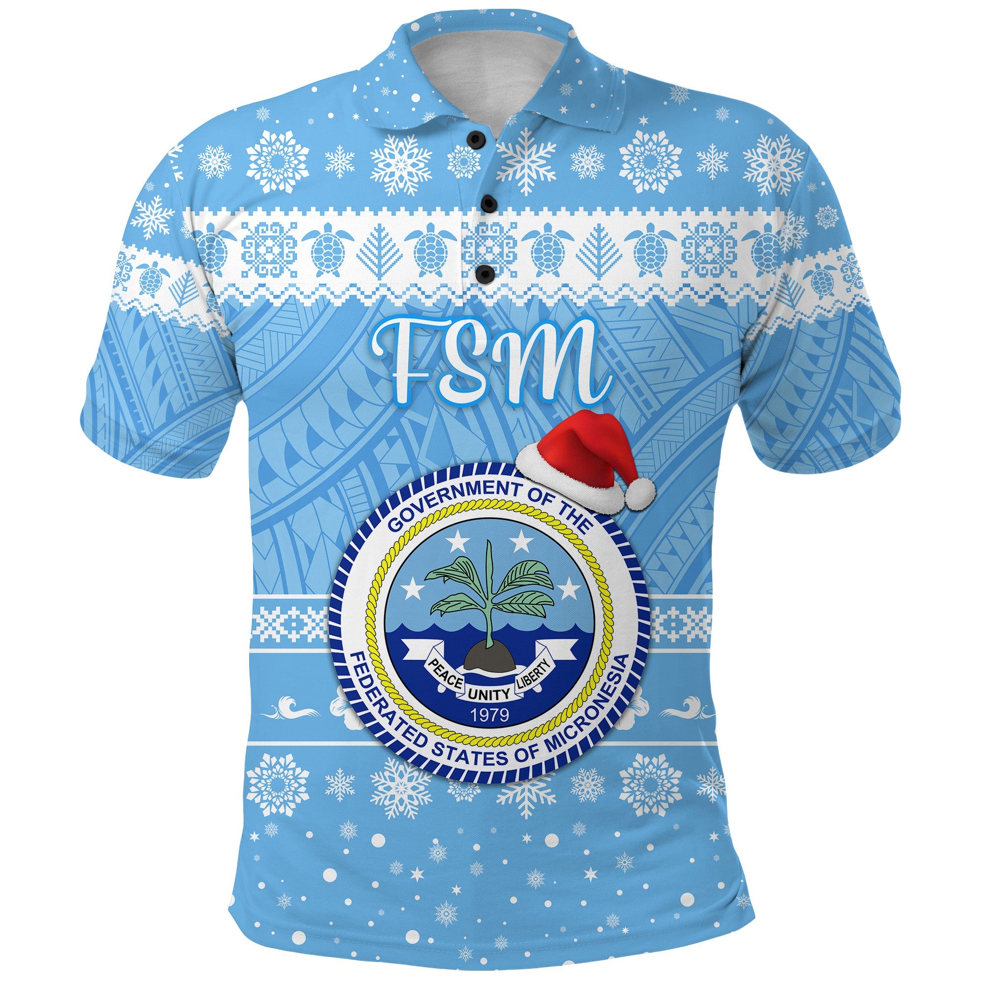 (Custom Personalised) Federated States Of Micronesia Christmas Polo Shirt Simple Style – Fsm Seal Lt8