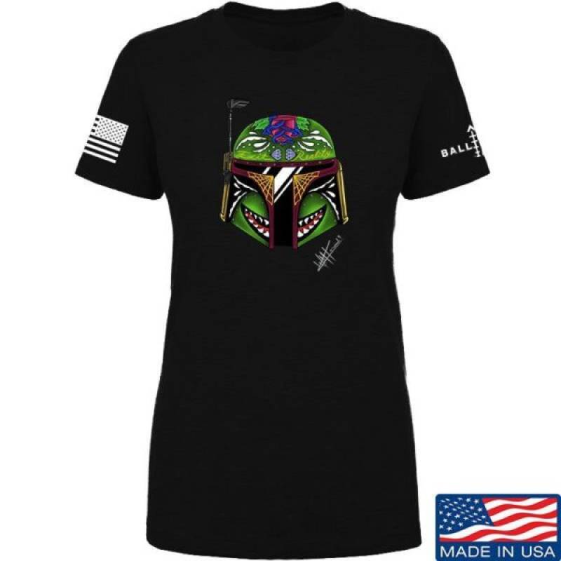 Ladies Boba Fett Sugar Skull T-Shirt - TattoosCafe