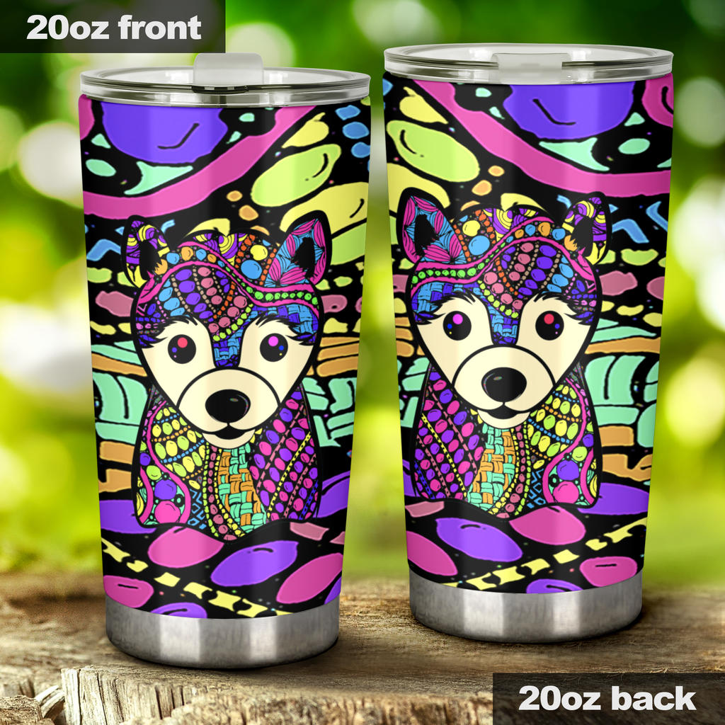 Shiba Inu Design Double-Walled Vacuum Insulated Tumblers – Art By Cindy Sang – Jillnjacks Exclusive