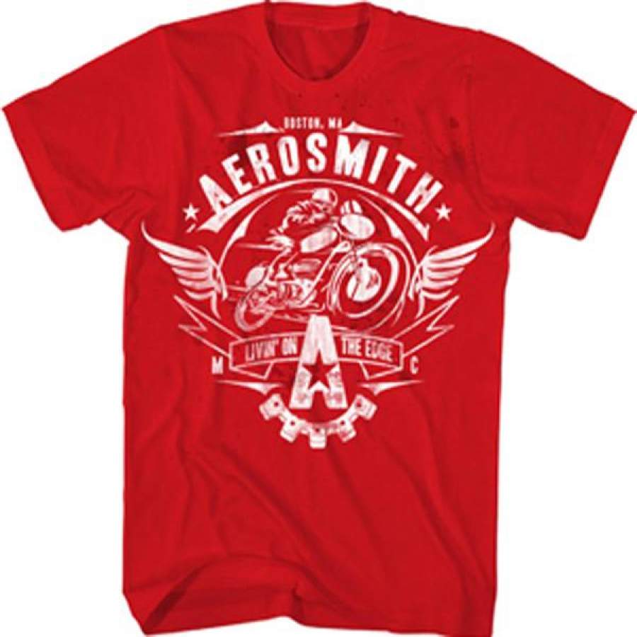 Aerosmith Livin on the Edge Red t-shirt