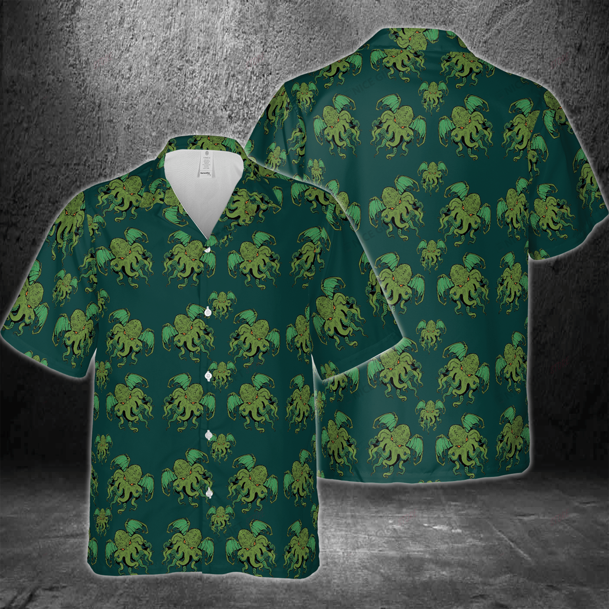 Cthulhu Pattern Hawaiian 3D Shirt 3Hs-C5F8