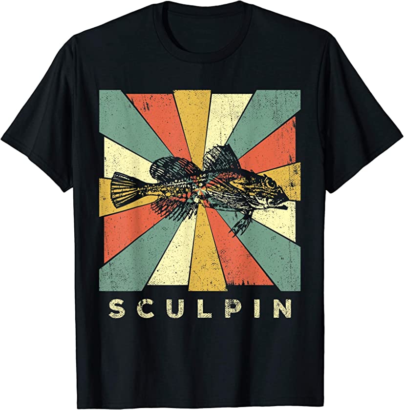 Vintage Sculpin Fish Lover Retro Style Animal T-Shirt