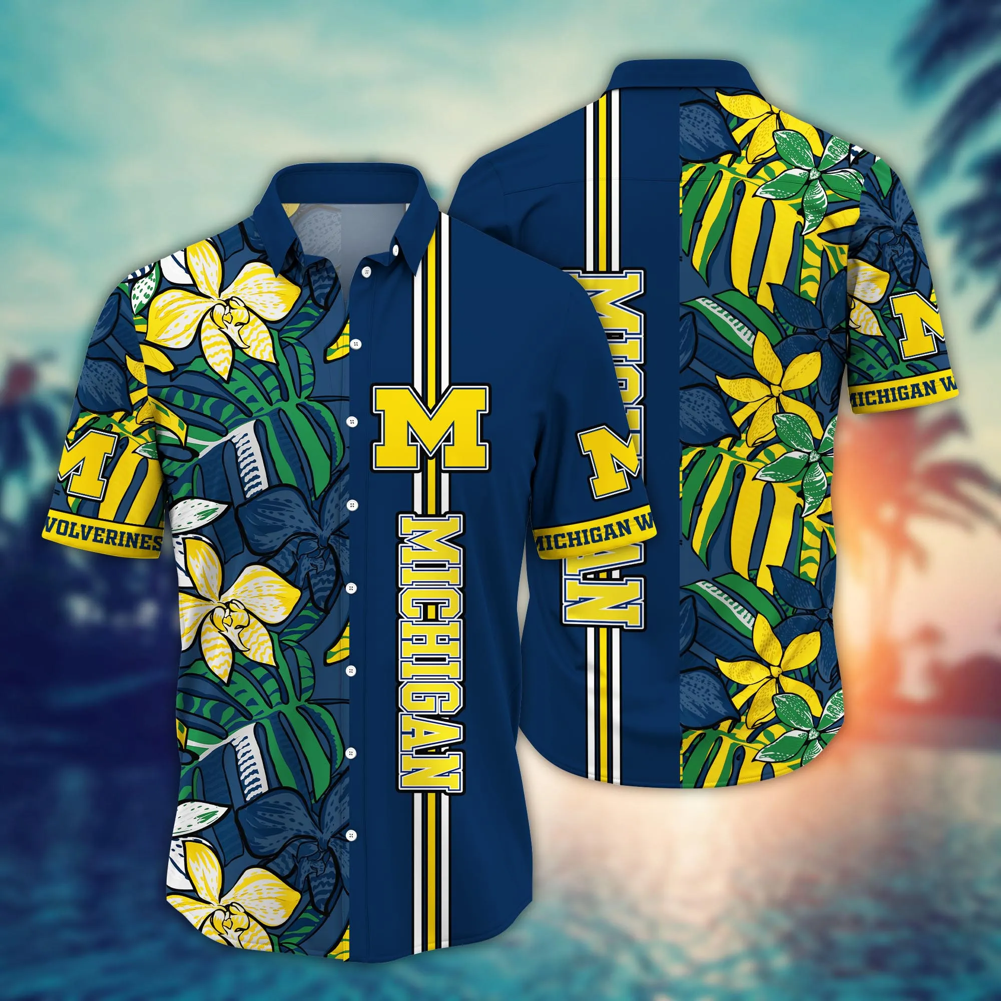 Michigan Wolverines NCCA Hawaiian Shirt Vacation Time Aloha Shirt