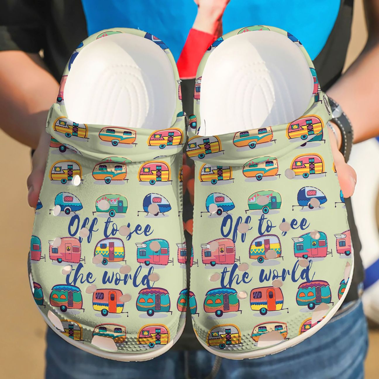 Camping Personalized Clog, Custom Name, Text, Color, Number Fashion Style For Women, Men, Kid, Print 3D Off To See The World