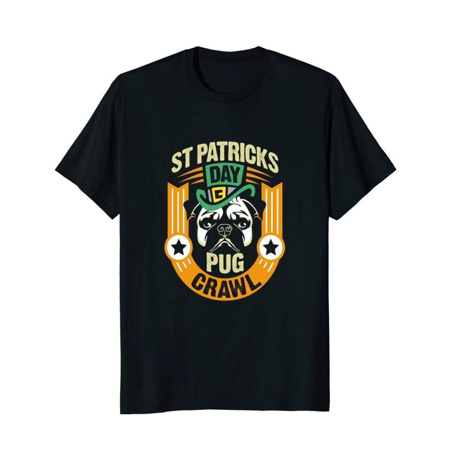 St. Patrick’S Day Pug Crawl Shirt Men’S Fashion T-Shirt Sports T Shirt