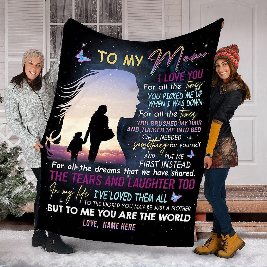 [Personalized Name] To My Mom   – Gift For Mom For Family Unique Gifts Ideas For Home Decor  – Fleece Blanket Sherpa Blanket