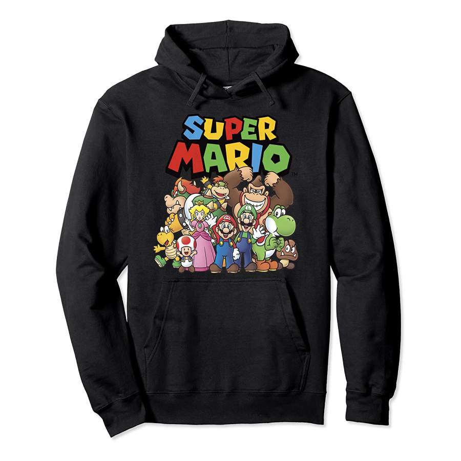 Super Mario Full Cast Group Shot Classic Graphic Hoodie Unisex 3D All Over Print