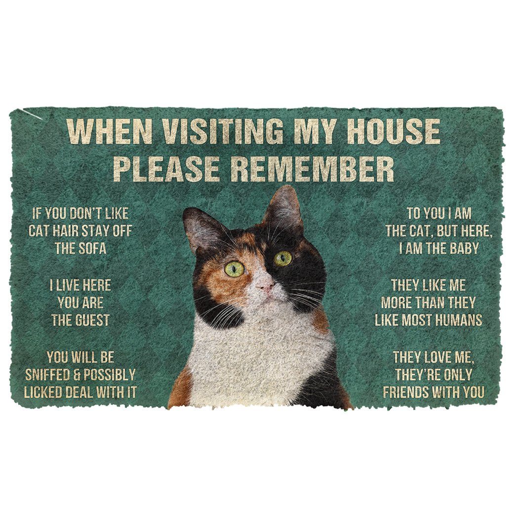 Gearhumans  GearHuman 3D Please Remember Japanese Bobtail Cat House Rules Doormat