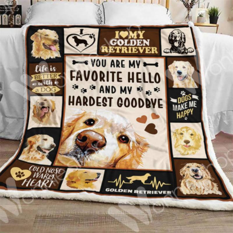 Golden Retriever Sherpa Blanket OCT1403 90O35