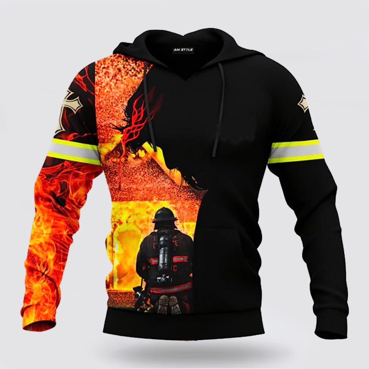 Jesus Firefighter God Will Bring You Through The Fire 3D Hoodies For Women Men  Christian Apparel Hoodies