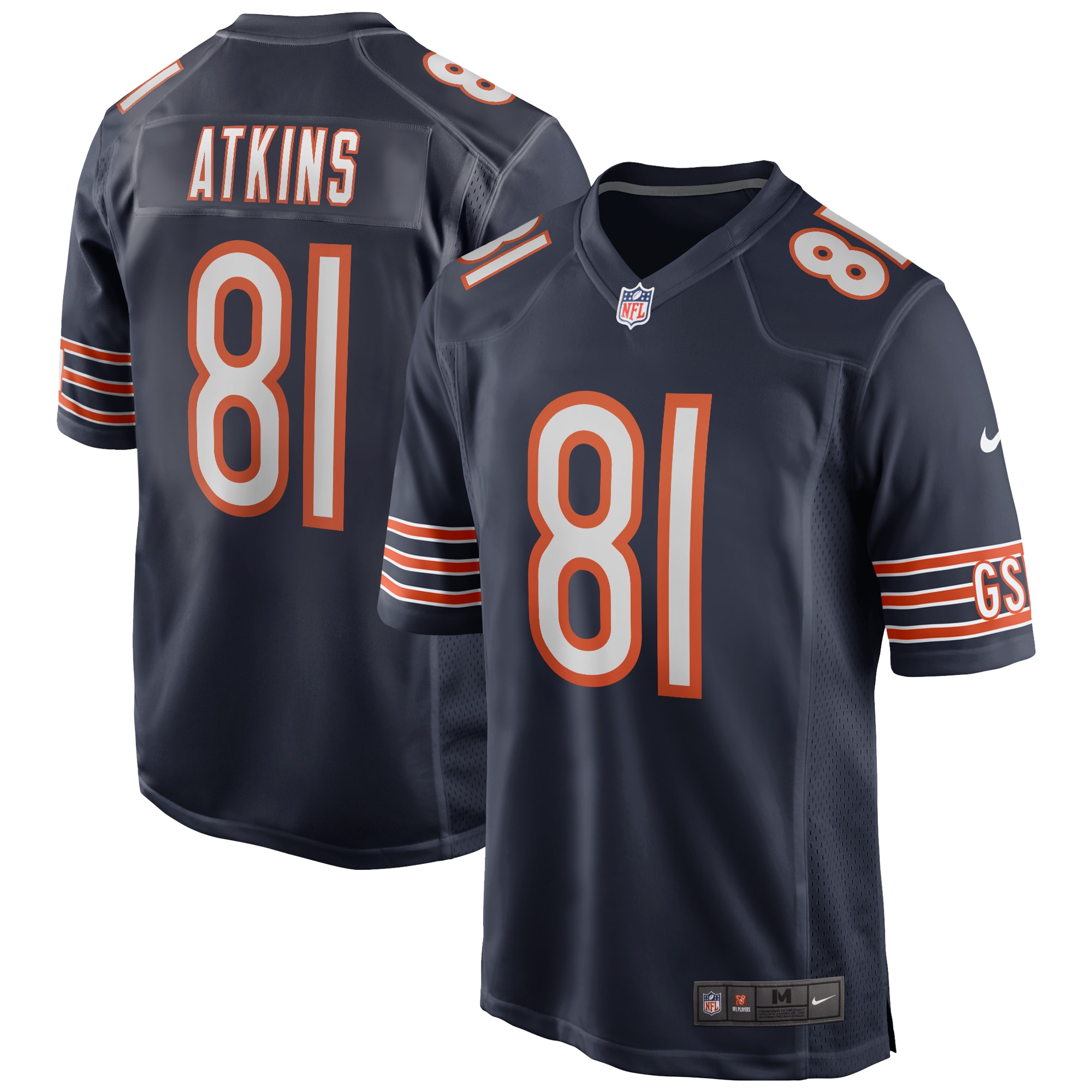 Doug Atkins Chicago Bears Game Retired Player Jersey – Navy