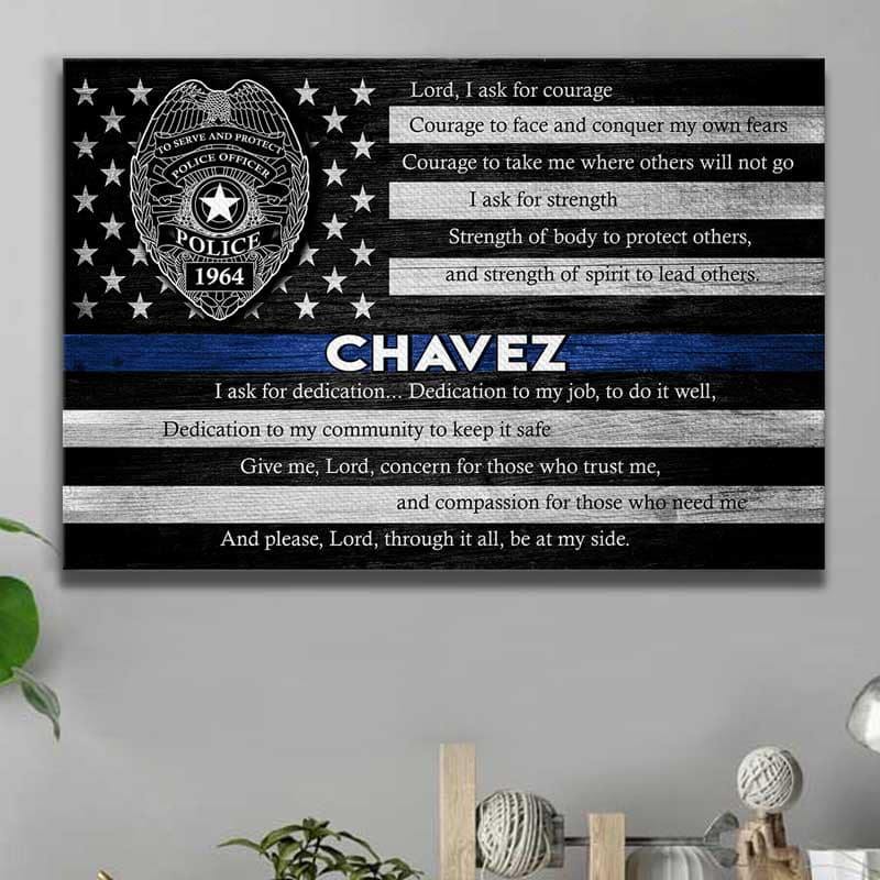 [Personalized Name] Police Prayer – Gift For Home Decor, Best Gift Idea – Canvas Print