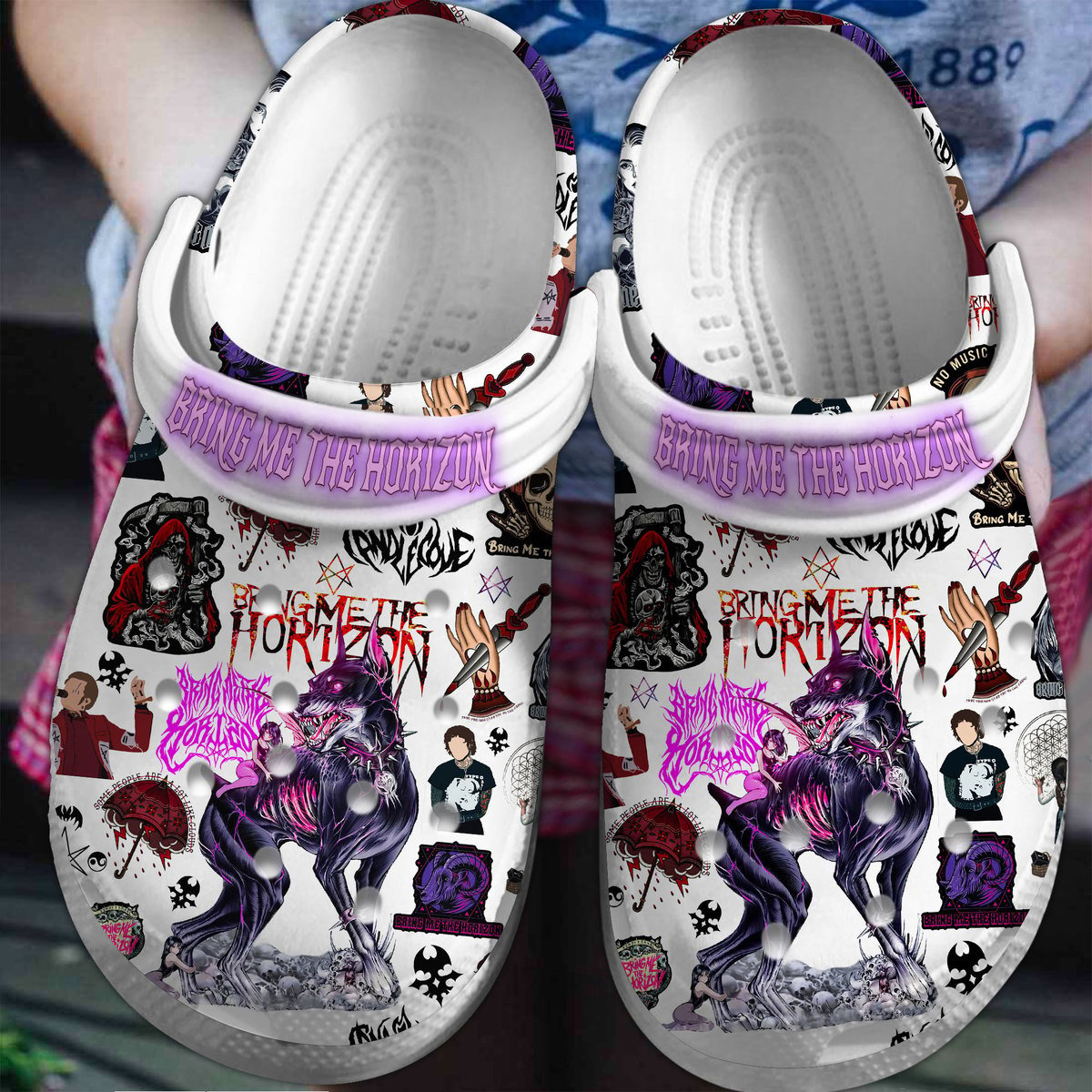 Bring Me the Horizon Rock Band Music Crocs Crocband Shoes Clogs For Men Women and Kids