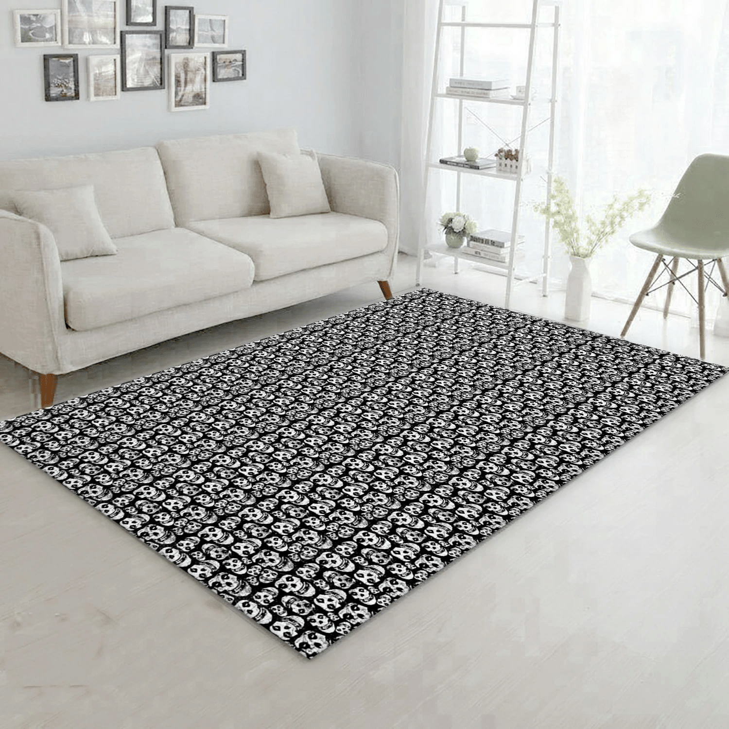 Mitfits Skull 2 Music Area Rug Carpet, Living Room  Rug – Christmas Gift Us Decor