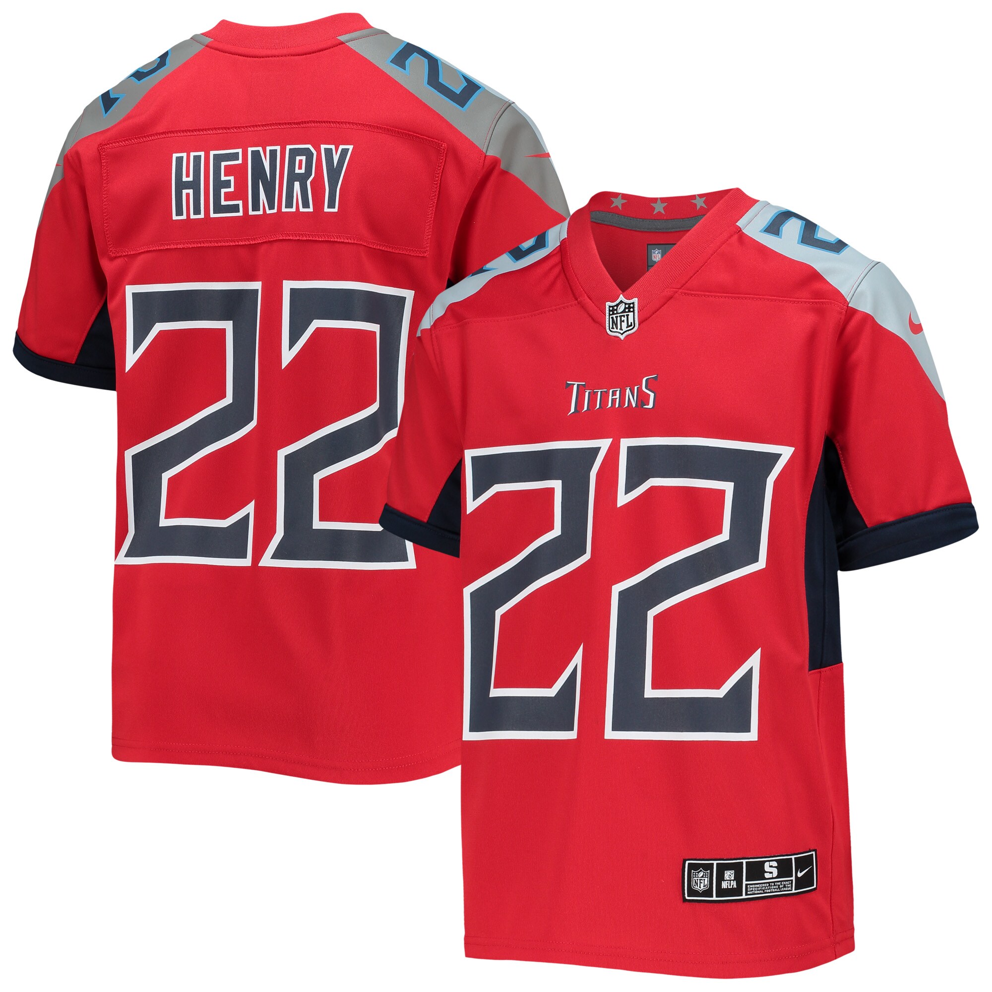 Youth Tennessee Titans Derrick Henry Red Inverted Team Game Jersey