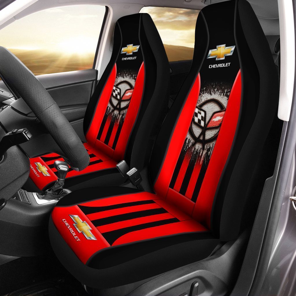 Chevrolet Corvette LPH-HL Car Seat Cover (Set of 2) Ver 4 (Red)