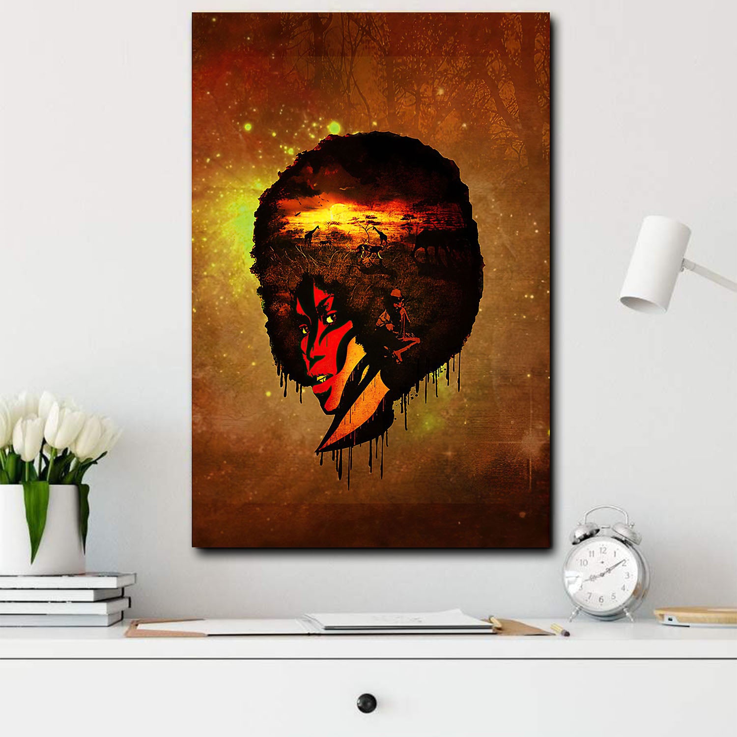 African Retro Vintage Canvas Rock Black Man Living Room Bedroom Bathroom Home Decoration