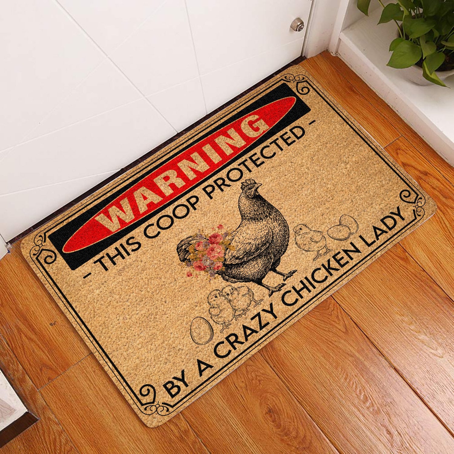 Crazy Chicken Lady All Over Printing Doormat Pre2174