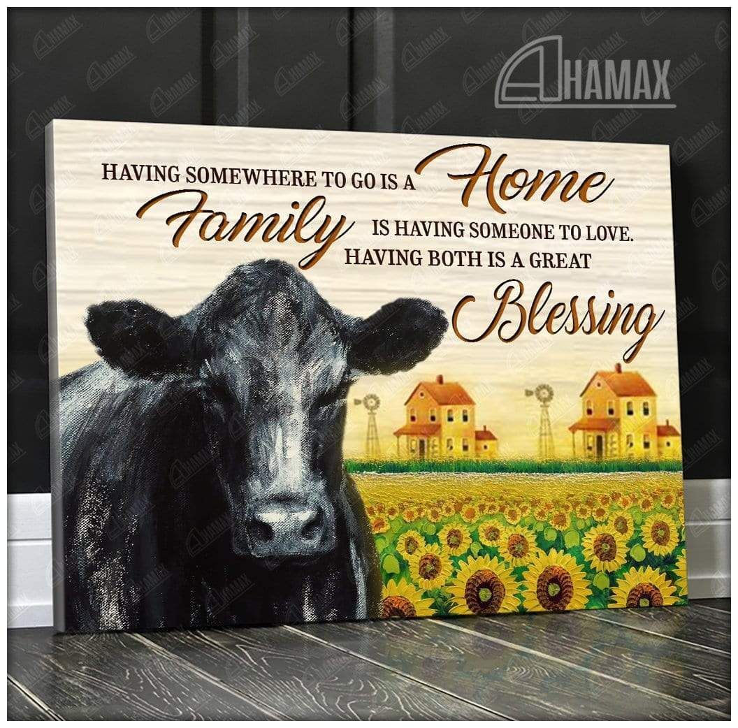 Canvas – Cow – Great Blessing Gift For Family, Wall Art Decor, Canvas Print, Home Decor