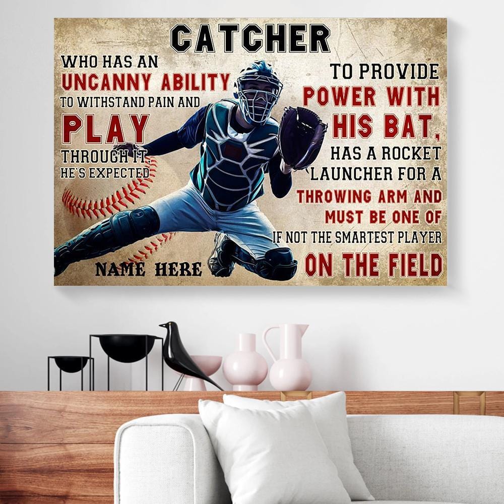 Canvas Prints Catcher Who Has An Uncanny Ability Baseball Horizontal Canvas Wall Art Attractive Canvas Home Decoration