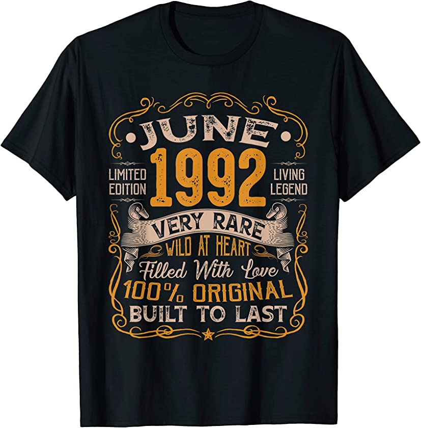 29th Birthday Vintage June 1992 Distressed 29 Years Old T-Shirt