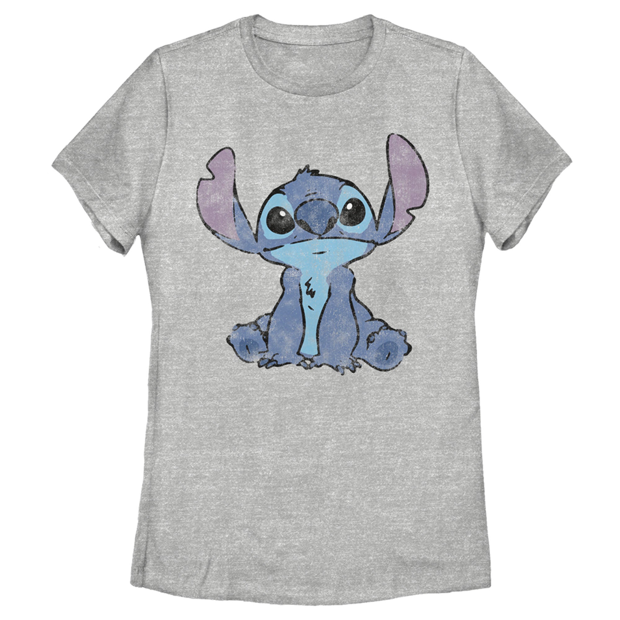 Women’S Lilo & Stitch Distressed And Fluffy T-Shirt