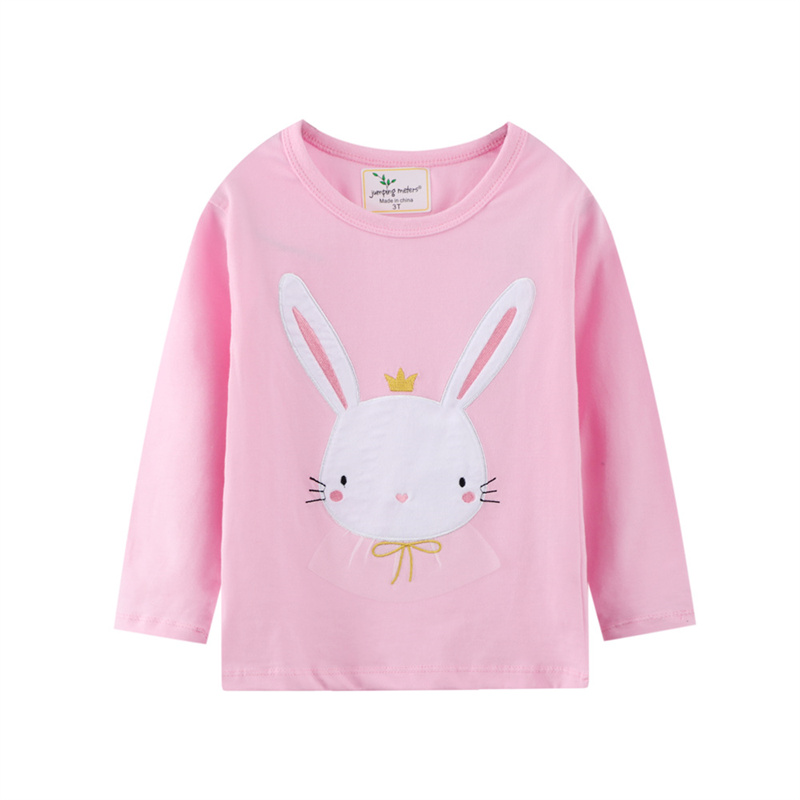 Cartoon Kids Rabbit T shirt for Girl Baby Toddlers Cotton Tees Kids Autumn Tops Casual Wear Girl Long Sleeve T shirt alx