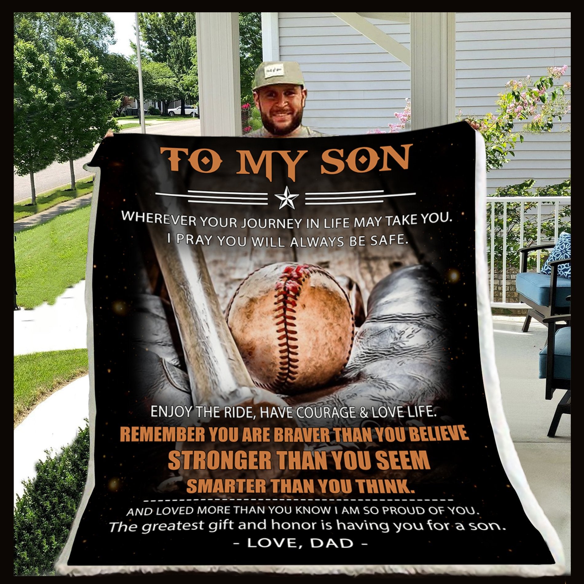 To My Son I Am So Proud Of You Baseball Blanket Christmas Gift For Son