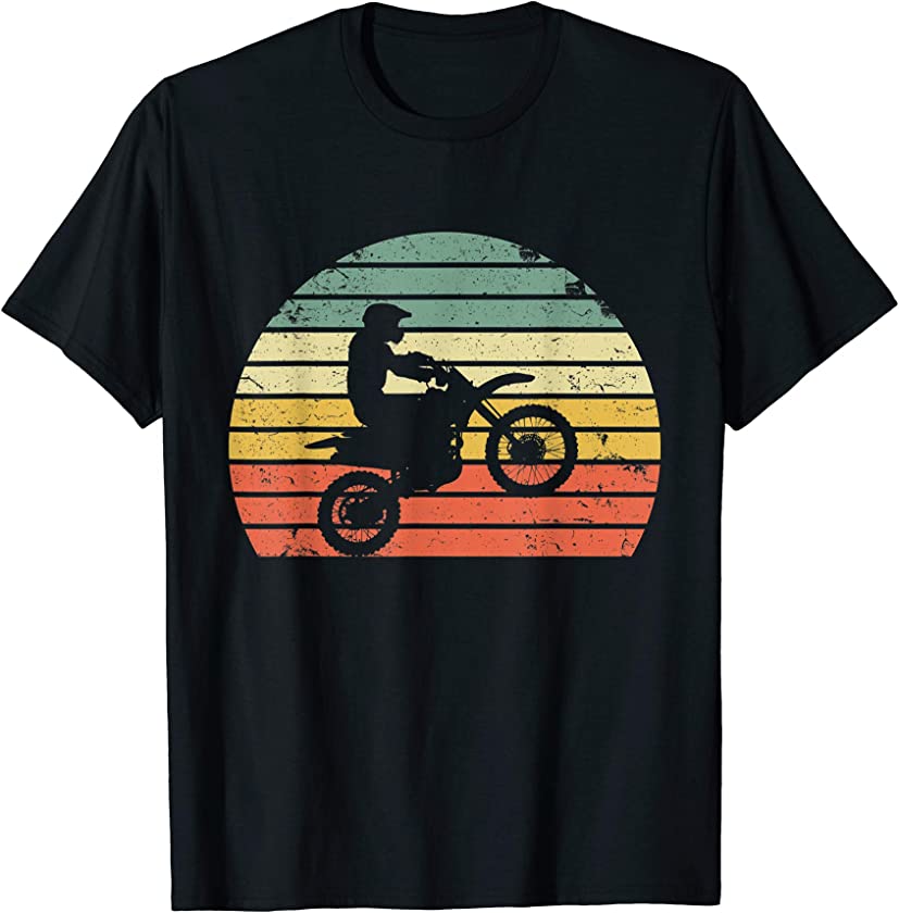 Vintage Motocross Dirt Bike Silhouette Retro Dirt Bike T-Shirt