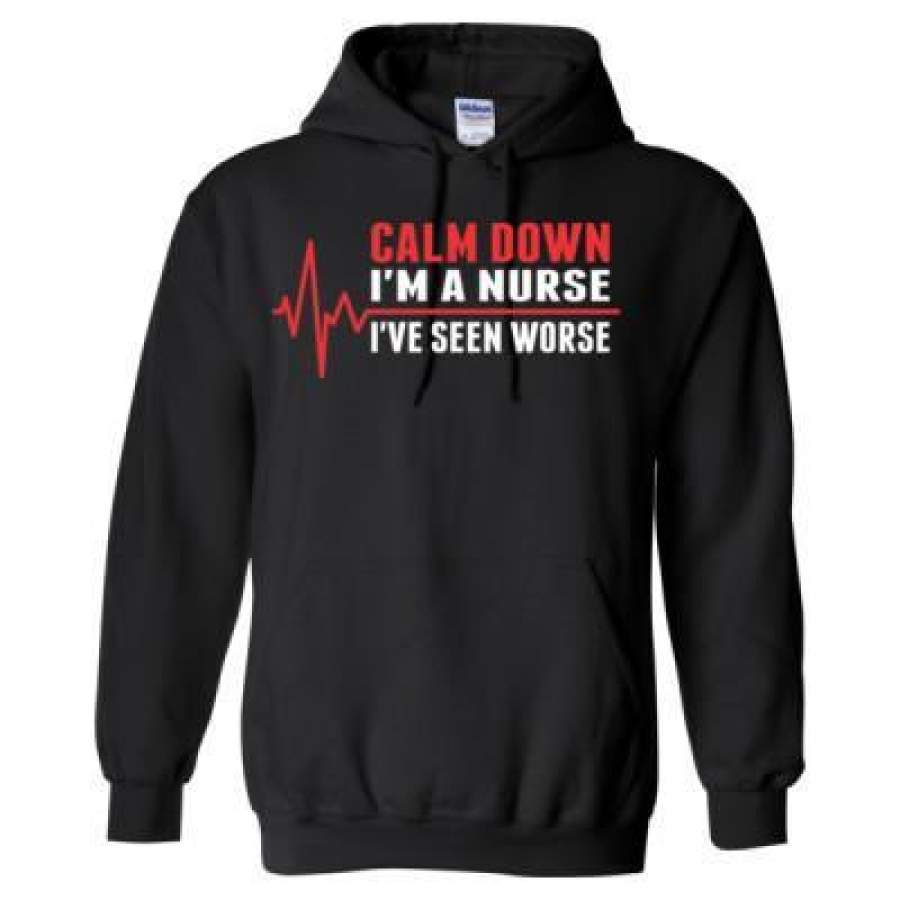 AGR Calm Down I Am A Nurse I Have Seen Worse – Heavy Blend™ Hooded Sweatshirt