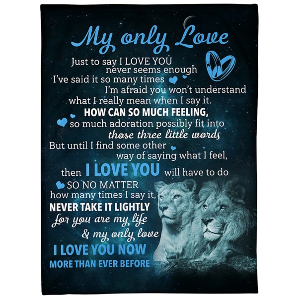 Wedding Gift For Future Wife, Anniversary Gift For Her, Gift For Him, My Only Love Blanket