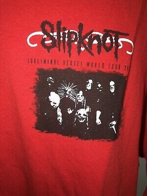 Vintage T Shirt – Slipknot Subliminal Verses World Tour 2005   Red Comcert 9892