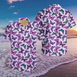 Butterfly Hawaii Shirt Unisex Full Size Adult Colorful Ha76534