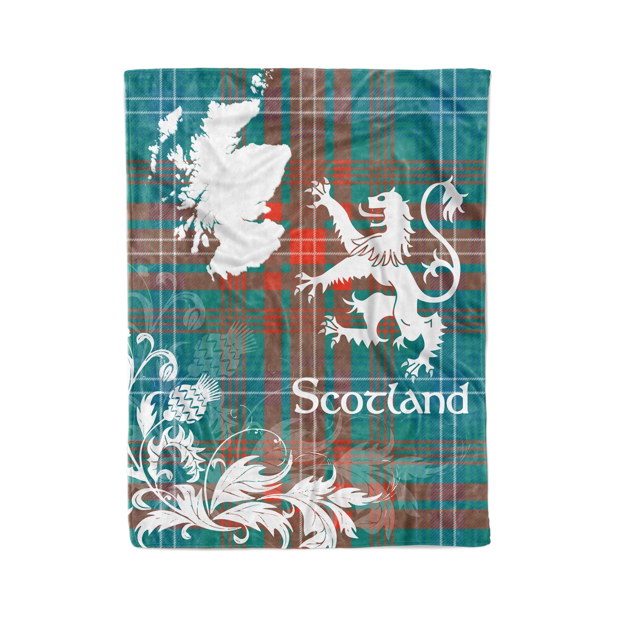 Tartan Plaid Fleece Blanket Tartan Blanket Thistle And Lion Scottish Clan Wilson Ancient Plaid Blanket