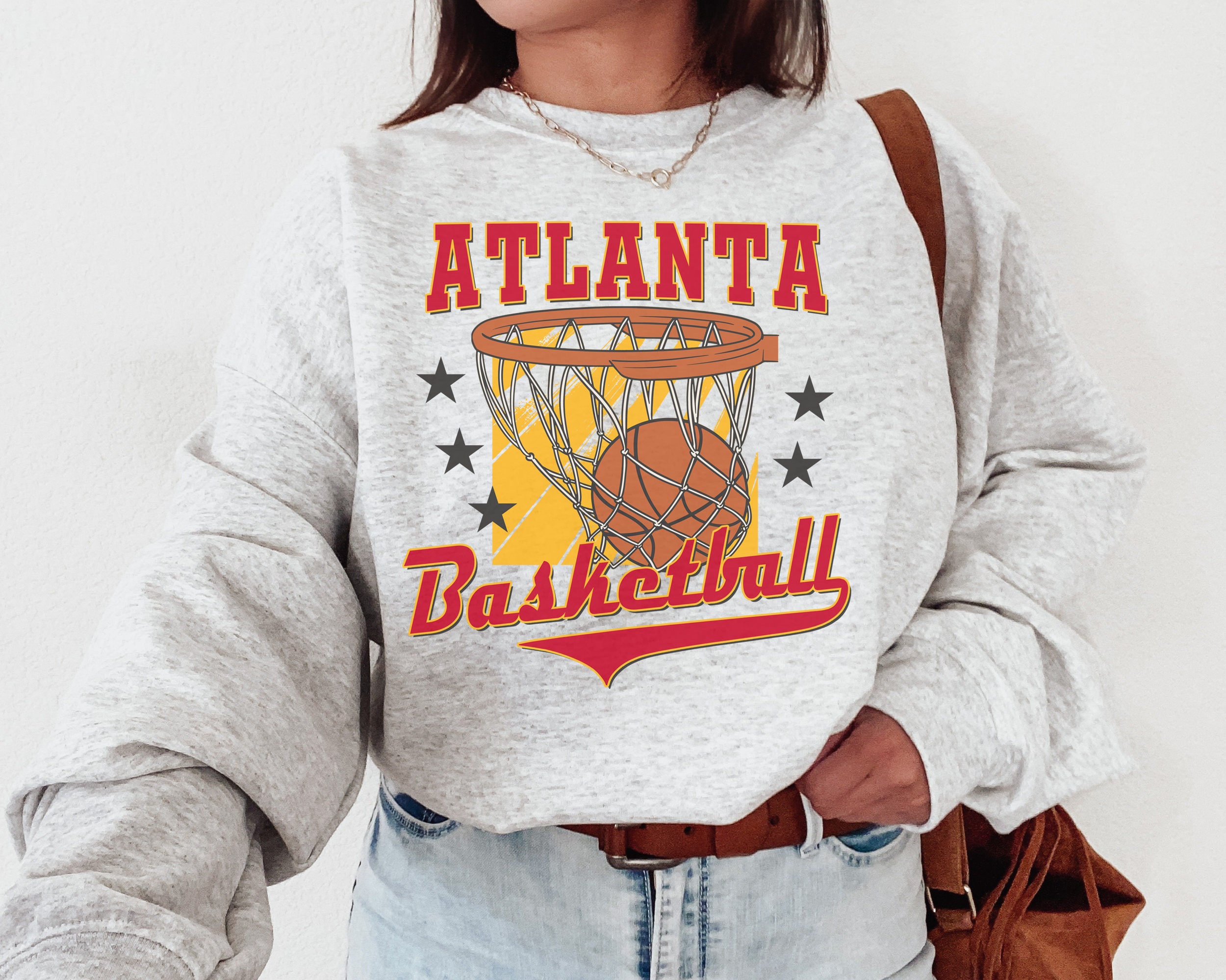 Atlanta Hawk, Vintage Atlanta Hawk Sweatshirt T-Shirt, Atlanta Basketball Shirt, Hawks Shirt, Basketball Fan Shirt, Retro Hawks Sweatshirt