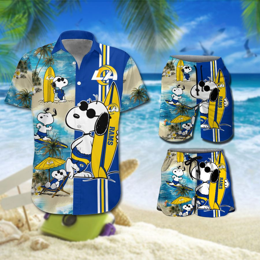 Los Angeles Rams Snoopy All Over Print Hawaii Shirt Beach Shorts Ha91900