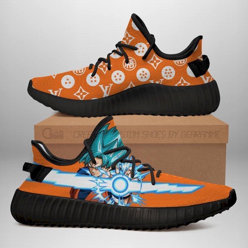 Best Goku Blue Yeezy Shoes Skill Power Dragon Ball Shoes Fan For