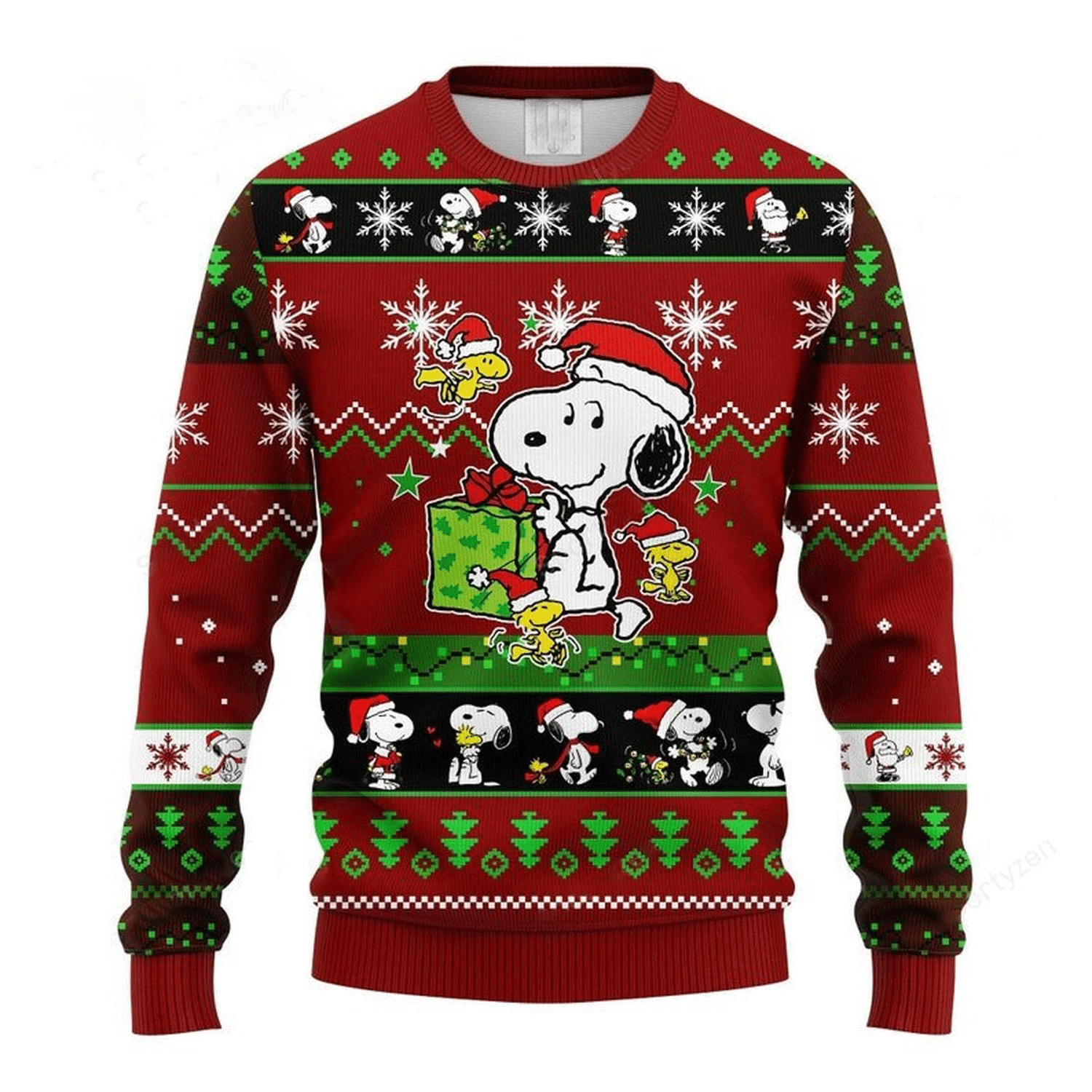 Christmas Gift And Snoopy Full Print Ugly Christmas Sweater