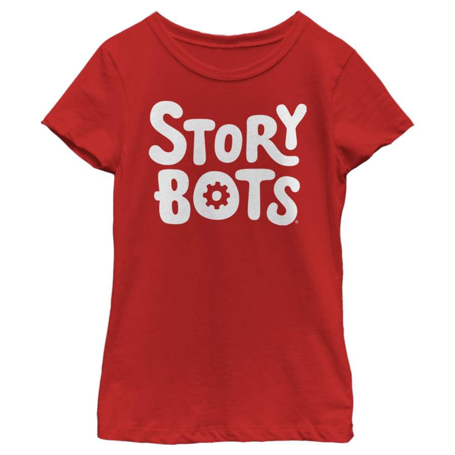 Ask the StoryBots Girl’s Gear Logo  T Shirt