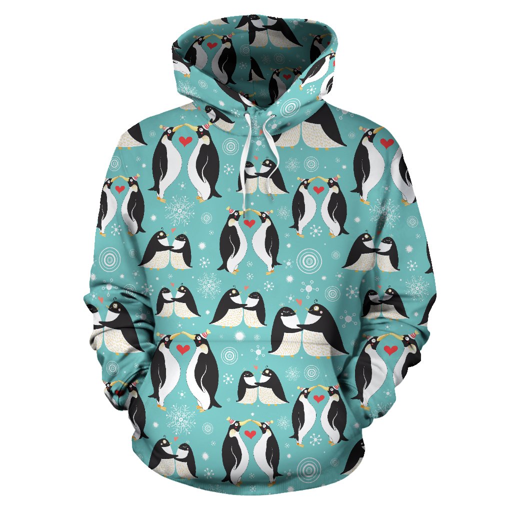 Penguin Love Print Pullover Hoodie