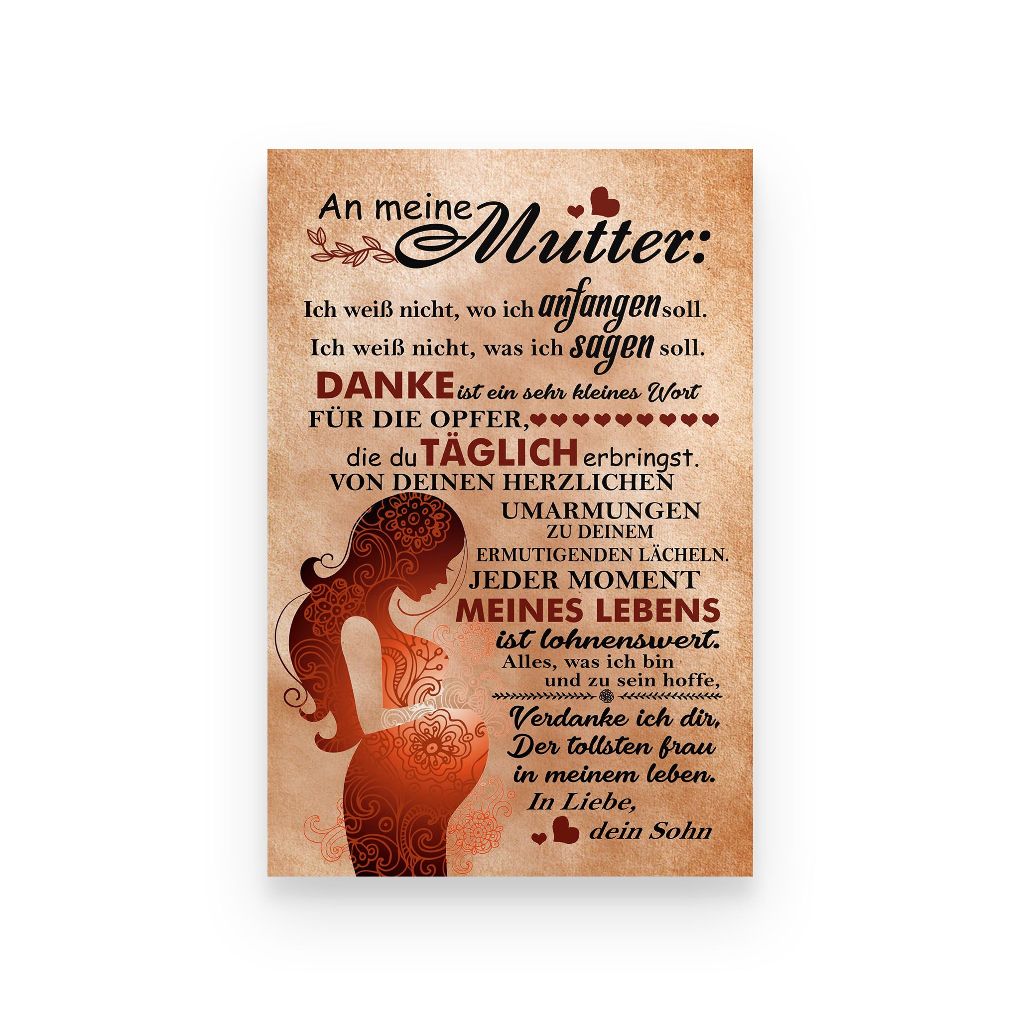 family poster Son to Mom german version