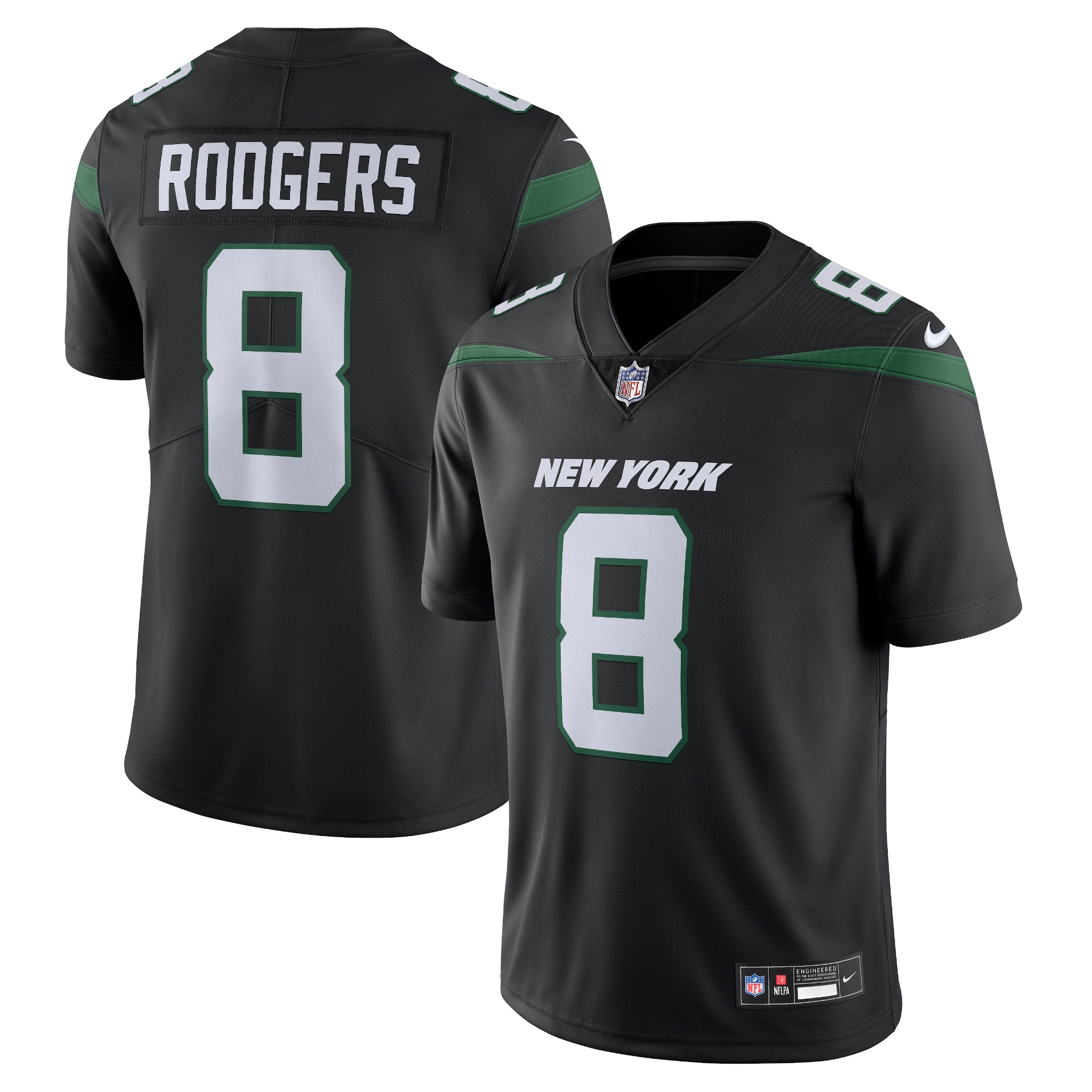 Men’s New York Jets Aaron Rodgers Black  Vapor Untouchable Limited Jersey