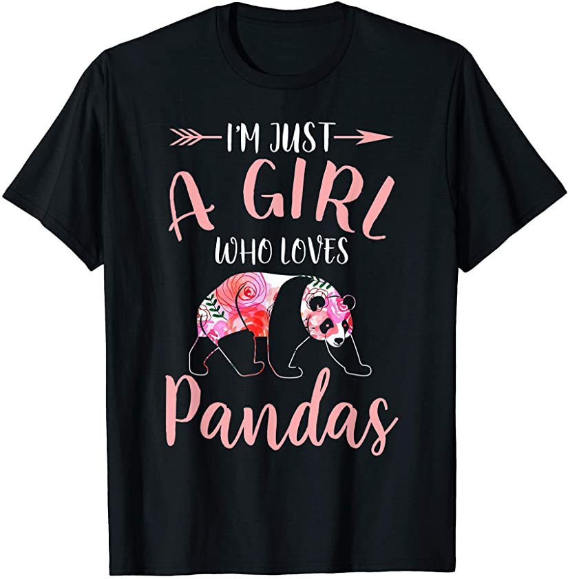 ”I’m Just A Girl Who Loves Pandas” Animal Lover T-Shirt