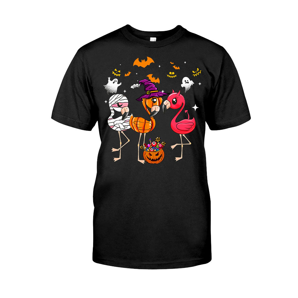 Trick Or Treat Flamingos Halloween T-Shirt And Hoodie