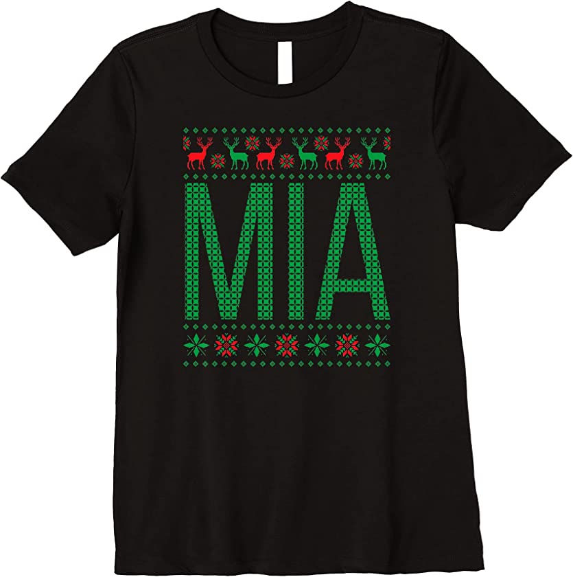 Womens Xmas Matching Outfits for Holiday Party Mia Ugly Christmas Premium T-Shirt