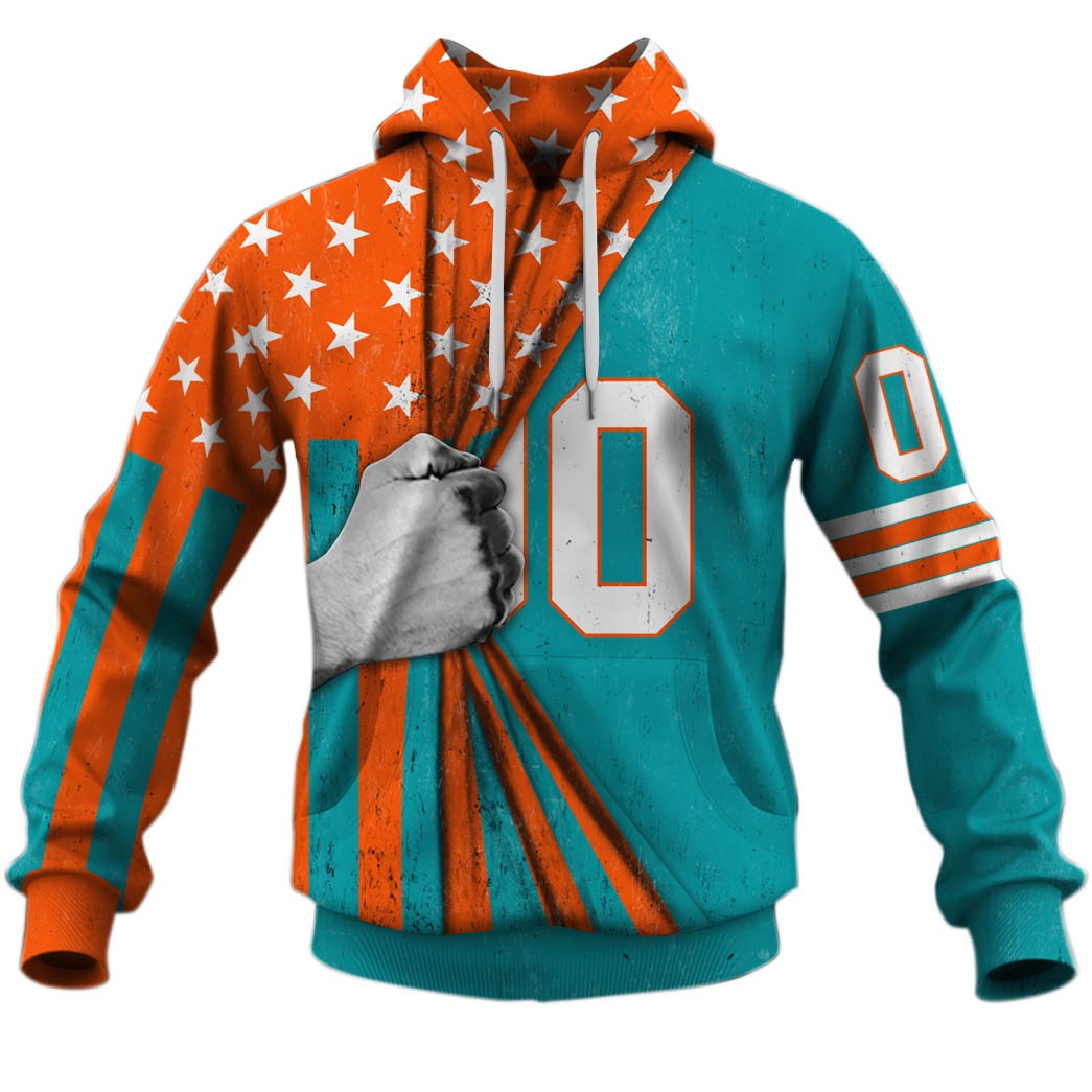 Hot Jersey Hoodie 2020 Personalized Name And Number Miami Dolphins Personalize Hoodies