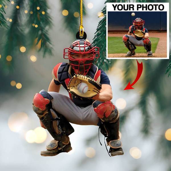 Custom Photo Baseball Ornament, Baseball Ornament, Baseball Custom Photo Ornament