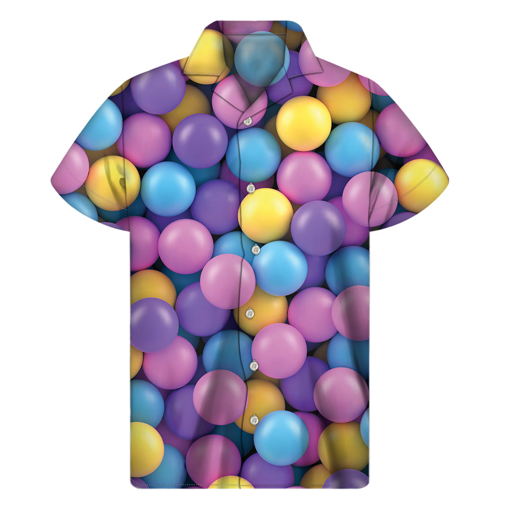 Sweet Candy Ball Pattern Print Men’S Short Sleeve Shirt