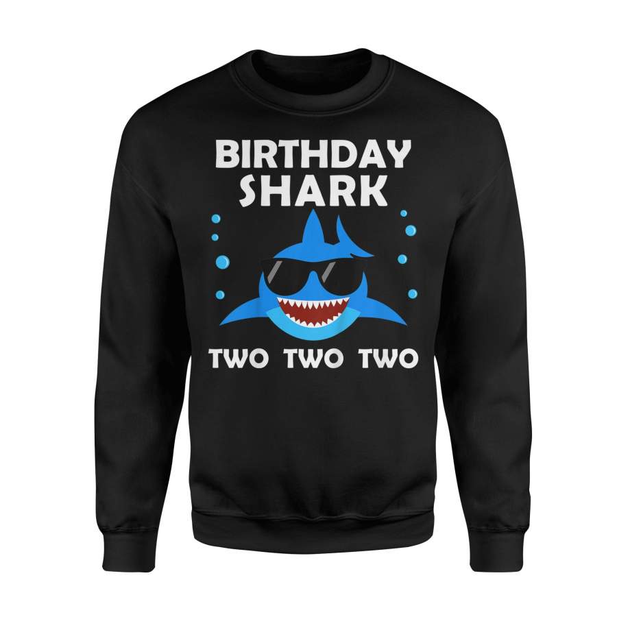 2nd Birthday Gift Kid baby Shark Two Two Two – Premium Fleece Sweatshirt