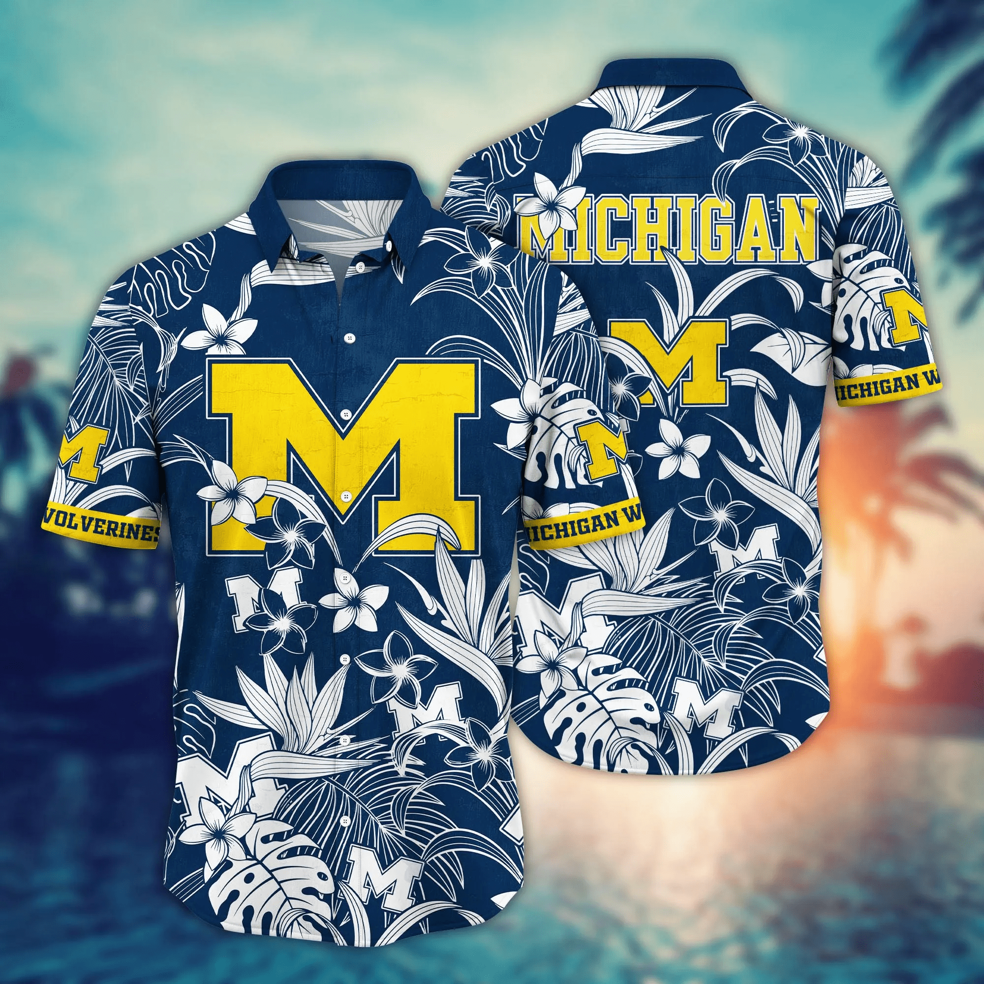 Michigan Wolverines NCCA Hawaiian Shirt Lush Greenerytime Aloha Shirt